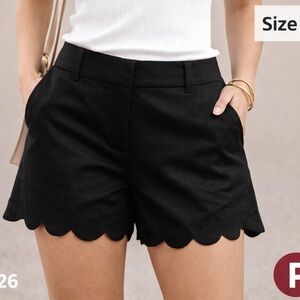 J. Crew Black High Waist Scalloped Shorts